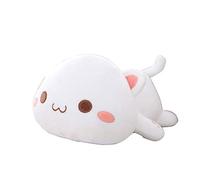 OUKEYI Cute Kitten Plush Toy Stuffed Animal Pet Kitty Soft Anime Cat Plush Pillow, Plush Cat Doll Soft Stuffed Kitten Pillow Doll Toyfor Kids (white)