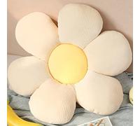 OUKEYI Flower Floor Pillow Daisy Flower Shape Cushion Cute Seating Pad Chair Cushion Oversized Throw Pillow,for Home Decoration Kids Girls Women Gifts (White Daisy, 20"x20")