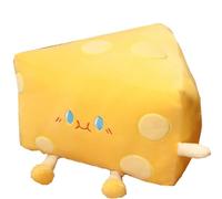 OUKEYI Funny cheese plush toy,Funny Food Bread Cheese Stuffed Toys Soft Toast Sofa Pillow， creative animal butter mat to decorate children's birthday gifts, 30x20x30cm