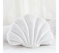 OUKEYI Shell Pillows,Seashell Shaped Accent Throw Pillows,Cute Clam Pillow for Sofa Bed Couch Chair Home Living Room Bedroom Office Cushion Floor Pillow (13 X 10 in) (white)