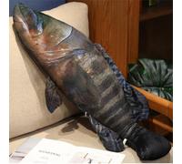 OUKEYI Soft Fish Cushion Pillow,Simulation grouper Plush Pillow Stuffed Toy Throw Pillow for Home Decoration Gift Kids Pillow Stuffed Animal Toy (23.6inch/ 60cm)