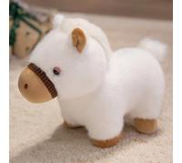 OUKEYI Stuffed Horse Toy, 10 Inch/25cm Horse Plush Stuffed Animals Cute Plush Assorted Toy Brown Animals Gifts Party Favors Supplies Decoration (White)