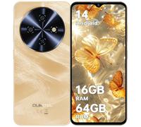 OUKITEL C5 Mobile Phone, 16(4+12) GB RAM+64GB ROM/TF 1TB Smartphone, 6.52'' Waterdrop Display Phones, 5000mAh Battery, 13MP + 5MP Camera, 4G Dual SIM Android Phone, Face ID/3.5mm Jack/GPS/BT5.0, Gold