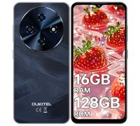 OUKITEL C5 SIM-Free & Unlocked Mobile Phones - 16(4+12) GB+128GB/TF 1TB Smartphone, 6.52" Display, 13MP Camera, 5000mAh, Dual SIM 4G Android 14 Phone, Face ID/GPS/3.5mm Jack/5G WiFi|BT5.0, Black