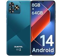 OUKITEL C53 Mobile Phones 2024, 6.6" HD+ Waterdrop Screen Android 14 Phone, 4300mAh Smartphone, 8GB+64GB/1TB Octa Core, 13MP Main Camera, 4G Dual SIM Free Unlocked, Face ID/GPS/3.5mm Jack, Blue