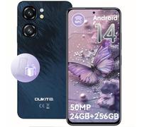 OUKITEL C58 Pro Mobile Phones 2025 - Android14, 24GB RAM+256GB ROM+1TB, 6.67" HD+50MP Main Camera, 5150mAh Smartphone, 4G Dual SIM Free Unlocked, NFC,Face ID/GPS/3.5mm Jack, Black