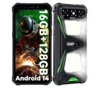 OUKITEL G5 Rugged Phone - Android 14 Rugged SmartPhone,16GB RAM+64GB ROM/1TB Mobile Phones, 6300mAh Battery 6" HD+ Display Tough Phone, Ultra-Bright Camping Light, 5G WiFi/BT5.0/OTG/GPS, Green