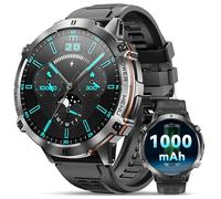 OUKITEL Military Smart Watch for Men Answer/Make Calls, 1.73" AMOLED Fitness Watch with 1000mAh Battery/IP68 Waterproof/Heart Rate/Blood Oxygen/Compass, 100+ Sport Modes Smartwatch for IOS Android