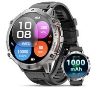 OUKITEL Military Smart Watch for Men Answer/Make Calls, 1.73" AMOLED Fitness Watch with 1000mAh Battery/IP68 Waterproof/Heart Rate/Blood Oxygen/Compa