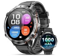 OUKITEL Military Smart Watch for Men Answer/Make Calls, 1.73" AMOLED Fitness Watch with 1000mAh Battery/IP68 Waterproof/Heart Rate/Blood Oxygen/Compass, 100+ Sport Modes Smartwatch for IOS Android
