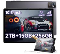 OUKITEL OKT3 Android Tablet - 10.51 Inch Tablets, 15GB RAM + 256GB ROM (TF 2TB), 8250mAh Gaming Tablet, 18W, 1920x1200 FHD+ Smartpad, 4 Stereo Speakers, Dual SIM 4G LTE/5G WiFi/OTG, Grey