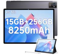 OUKITEL OKT3 Android Tablet - 10.51 Inch Tablets, 15GB RAM + 256GB ROM (TF 2TB), 8250mAh Gaming Tablet, 18W, 1920x1200 FHD+ Smartpad, 4 Stereo Speakers, Dual SIM 4G LTE/5G WiFi/OTG