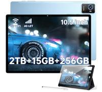 OUKITEL OKT3 Android Tablet - 10.51 Inch Tablets, 15GB RAM + 256GB ROM (TF 2TB), 8250mAh Gaming Tablet, 18W, 1920x1200 FHD+ Smartpad, 4 Stereo Speakers, Dual SIM 4G LTE/5G WiFi/OTG, Blue