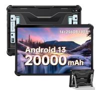 OUKITEL RT6 Rugged Tablet 10.1 Inch - 14GB RAM+256GB ROM, 20000mAh Battery, 33W Fast Charging Tablets, 16MP+16MP Camera, Dual SIM 4G, Android 13 Rugged Tablets, IP68/IP69K Waterproof Tablet, Black