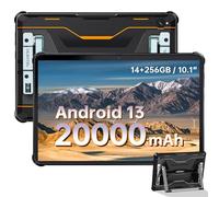 OUKITEL RT6 Rugged Tablet, Android 13 Tablet, 10.1-inch Rugged Tablet 14GB+256GB (TF 1TB), 20000mAh, 16M+16M Pixel Camera, IP68 Waterproof Tablet, Dual 4G LTE SIM, 5G-WiFi, OTG, GPS, Gaming Tablet