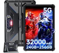 OUKITEL RT7 5G Rugged Tablet 10.1 Inch, 24GB(12+12) RAM +256GB ROM 32000mAh 33W Fast Charging, Android 13 Gaming Tablet Dual SIM 5G,48MP+32MP Camera, IP68/IP69K,Blue