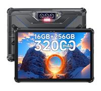 OUKITEL RT7 Rugged Tablet - 16GB RAM + 256GB ROM Rugged Android Tablet, 32000mAh Battery, 10.1-inch FHD+, 48MP+20MP Night Vision Camera, 33W Fast Charging, 4G Dual SIM/5G WiFi/NFC, Blue