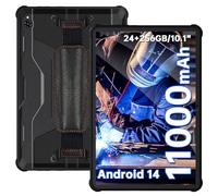 OUKITEL RT9 Rugged Tablet - Android 14, 10.1 Inch, 24GB+256GB (TF 1TB), 11000mAh, 16M+16M, IP68 Waterproof, Dual 4G LTE SIM, 5G-WiFi, OTG, GPS, Gaming - Black