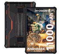 OUKITEL RT9 Rugged Tablet - Android 14, 10.1 Inch, 24GB+256GB (TF 1TB), 11000mAh, 16M+16M, IP68 Waterproof, Dual 4G LTE SIM, 5G-WiFi, OTG, GPS, Gaming - Orange