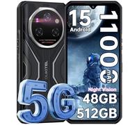 OUKITEL WP55 Pro Rugged Smartphone 5G - Android15 Rugged phone, 48GB RAM+512GB ROM+2TB,108MP Camera,11000mAh Battery,120Hz + 6.6" Night Vision Sim-free&Unlocked Mobile Phones,NFC,OTG,GPS,2025(Black)
