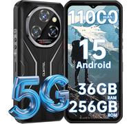 OUKITEL WP55 Rugged Smartphone 5G - Android 15 Rugged Phone, 36GB RAM+256 ROM, 11000mAh Mobile Phones, 6.6" FHD+ Display, 108MP Camera, IP68/69K Waterproof Phone, 5G Dual SIM/NFC/OTG/GPS, 2025 (Black)