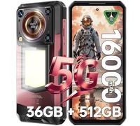 OUKITEL WP56 Rugged Smartphone 5G, 36GB+512GB Mobile Phone, 16000mAh(45W) Battery, 1000LM Camping Light, 6.8" FHD+Display, 108MP Camera, 5G Dual SIM Android 15 Phone/IP68/IP69K/NFC/GPS/OTG, Red