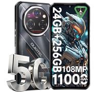 OUKITEL WP62 Rugged Smartphone 5G - Android15 Rugged phone, 24GB RAM+256GB ROM+2TB,108MP Camera,11000mAh Battery,120Hz + 6.6" Night Vision Sim-free&Unlocked Mobile Phones,NFC,OTG,GPS,Black