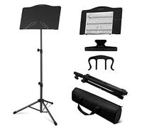 OUKMIC Music Stand, Folding Sheet Music Stand with Carrying Bag, Portable and Lightweight Music Book Stand with Instrument Book Clip & Page Holder for Performence, Guitar, Ukulele, Violin Players