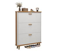 OUKMXSY Freestanding Hidden Wood Shoe Organizer Vertical Storage Cabinet with Tipping Bucket Design for Porch & Front Door Heavy Duty(80 * 24 118cm)