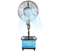 OUKMXSY Heavy Duty Pedestal Oscillating Fan with Mist, 90° Oscillation, Adjustable Height, 3 Cooling Speeds Standing Floor Fan for Industrial Commercial Use (81cm/31.9in)