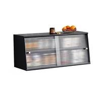 OUKMXSY Kitchen Storage Wall Cabinet Countertop Storages Shelves with Sliding Door Sideboard Small Organizer Display Shelf Bookshelf Space Saving(Gray,60 cm)