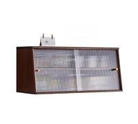 OUKMXSY Kitchen Storage Wall Cabinet Countertop Storages Shelves with Sliding Door Sideboard Small Organizer Display Shelf Bookshelf Space Saving(Brown,80 cm)