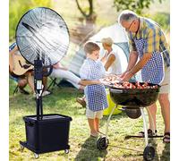 OUKMXSY Oscillating Misting Fan, Industrial Pedestal Fan with Mister, 90° Oscillating Standing Fans with 3 Wind Modes, Adjustable Height Cooling Floor Fan (81cm/31.9in)