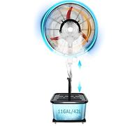 OUKMXSY Pedestal Misting Fan 90° Oscillating Floor Fan, Adjustable Height Heavy Duty Industrial Metal Stand Fan with 3 Speed,Use for Garage, Shop, (71cm/28in)