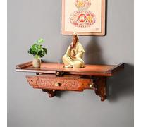 OUKMXSY Wall-mounted Buddha Shrine ，wood Modern Wood Personal Altar Meditation Table，alter Cabinet Prayer Stand ，guan Gong Statue ，incense Table Tribute Puja Tabl