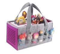 OUKNAK Carrying Case for Tonies Starter Set & Storage Bag for Toniebox 2 Figurine, Home Outdoor Hand Bag for Audio Player and Dolls Musical Toy Folding Bag for Toniebox Accessories (Gray Purple)
