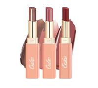 Oulac 3PCS Lipsticks Set - Black Red Lipstick Chocolate Brown Lipstick, Moisturizing Formula | Glossy Finish, Vegan (02/03/S17)
