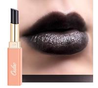 Oulac Black Halloween Lipstick - Tinted Glossy Sheer Lip Stick, Moisturising High-Shine Finish, Ideal for Halloween Costumes & Creating a Glimmer Makeup Look, Vegan, Black Mirage (27)