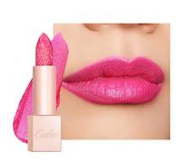 Oulac Bright Pink Glitter Lipstick - Full Coverage Shimmer Lip Stick, Metallic Sparkly Finish, Dusky Rose Shiny lip Makeup, Creamy Brilliant Lip Color, Infused with Shea Butter, Vegan D09