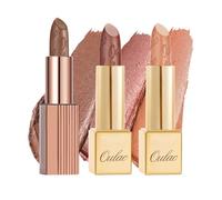 Oulac Brown Metallic Shine Lipstick Set - Lip Set for Women, Orange Lip Color Kit, Creamy Formula, Full Coverage, Hydrating & Smooth, Infused with Shea Butter, Vegan, Clean Beauty B604(604+D24+GM10)