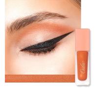Oulac Liquid Eyeshadow Satin Finish - Multi-Use Pumpkin Orange Eyeshadow & Eye Primer | Blendable Smooth Eye Make-up, Crease-Resistant, Non-Greasy, Vegan, Cruelty-Free, Sunset (SA09)