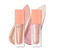 Oulac Liquid Glitter Eyeshadow Set - Pink Liquid Shimmer Eyeshadow & Eyeliner, Blendable Eye Make-up, Crease-Resistant, Vegan (04/15)
