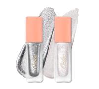 Oulac Liquid Glitter Eyeshadow Set - Sheer Silver & White, High-Impact Glitter, Crease-Resistant, Vegan (13/27)