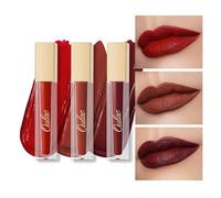 Oulac Matte Liquid Lipstick Red Set 3pcs, Long Lasting Lipstick Waterproof Lip Stain, No Transfer, Creamy High Pigmented Formula with Rose Oil, Vegan M01+M18+M21