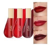 Oulac Matte Liquid Lipstick Red Set 3pcs, Long Lasting Lipstick Waterproof Lip Stain, No Transfer, Creamy High Pigmented Formula with Rose Oil, Vegan M01+M02+M18