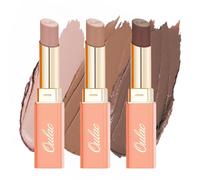 Oulac Matte Satin Liptick Kit | Nude Long Lasting Lip Stick for Women | Infused with Shea Butter, Moisturising, Creamy Texture Lip Colour | Vegan, High-Pigment SG01+SG09+SG12)