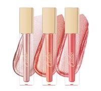 Oulac Metallic Diamond Lip Gloss Set - Waterproof & Transfer-Proof Liquid Lipstick & Eyeshadow, Long Lasting with High Shine Finish, Vegan & Clean Beauty Formula, 4.5ml*3(MD01+MD03+MD05)