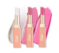Oulac Moisture Shine Lipstick Set - Moisturising Pink Lipstick, Tinted Lip Balm for Dry Lips, Sheer to Medium Coverage Lip Colour | Glossy Finish, Juicy Look, Vegan (06/07/S3)