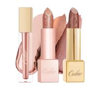 OULAC Nude Brown Metallic Lip Gloss Kit - Shimmer & High Pigment, Long Lasting Moisture Lip Gloss Set, Creamy Texture & Hydrating with Shea Butter, Vegan & Clean Beauty Formula MD06+PG06+MSD24(3pcs)