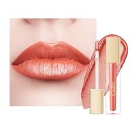 Oulac Orange Diamond Lip Stain - Metallic Coral Liquid Lip Gloss, Long Lasting Lipstick for Women, Glitter Eyeshadow, Waterproof, No Transfer, Highly Pigmented Lip Tint, Vegan, 4.5ml, MD03